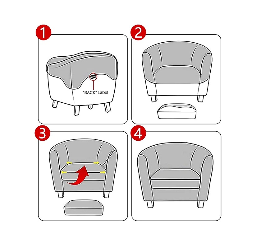 Velvet Club Chair Barrel Chair Slipcover Tub Chair Cover with Seat Cushion Cover Non Slip Furniture Protector Couch Cover with Elastic Bottom for Hotel Bar,Sage Green 2025 - $36.99 –P3