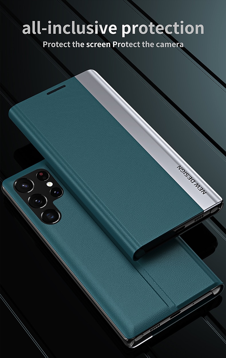 telefoon hoesje Voor Samsung Galaxy S24 S23 S22 S21 Ultra Plus A54 A34 A14 A72 A52 A42 Note 20 Ultra 10 Plus S25 Ultra Volledig hoesje met standaard Omdraaien Stofbestendig Effen PC PU-nahka 2025 - $13.99 –P4