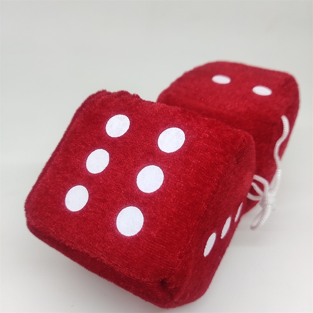 1Pair Car Pendant Interior Hanging Rearview Mirrors Short Plush Fuzzy Dice 2.75inc Plush Car Decorative Hanging Mirror Fuzzy Dice Lucky Hanging Accessories 2025 - $11.99 –P12