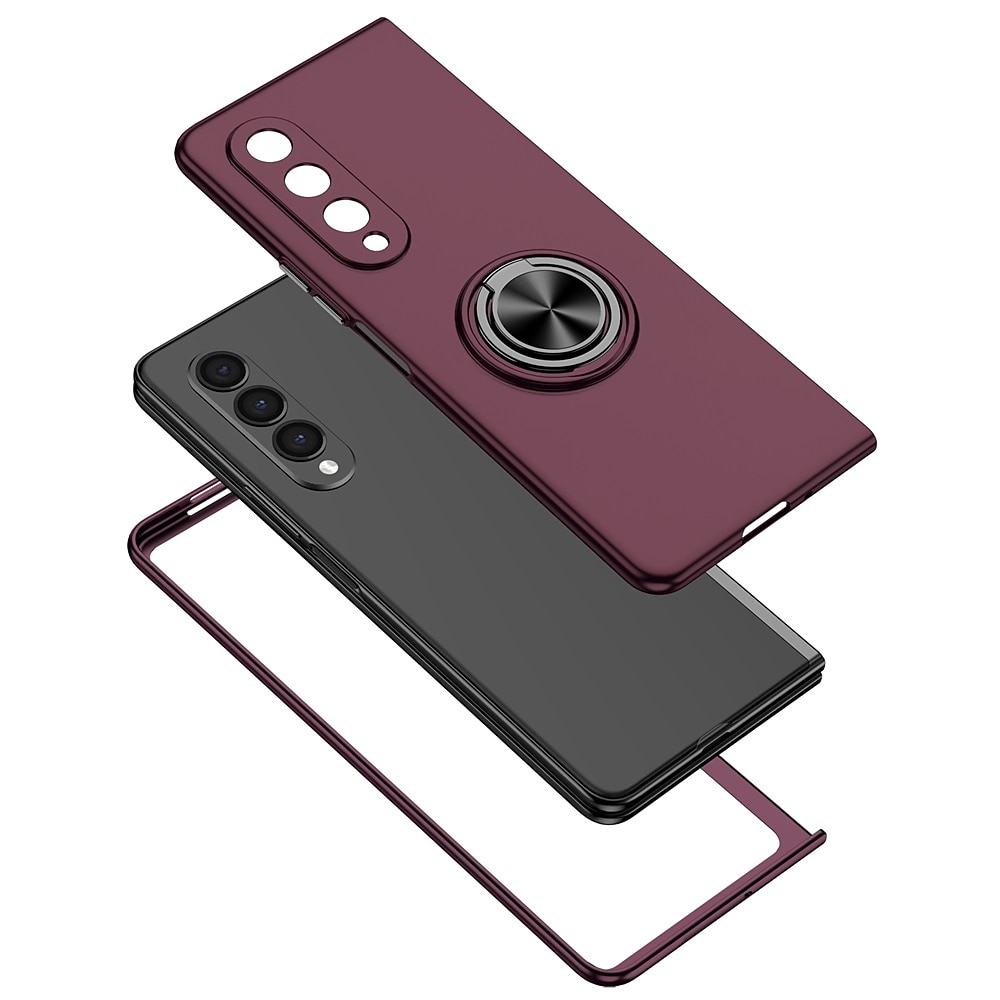 Phone Case For Samsung Galaxy Z Fold 6 Z Fold 5 Z Fold 4 Z Fold 3 Z Fold 2 Z Fold Full Body Case Flip Ring Holder Dustproof Solid Colored TPU 2025 - $13.99 –P15
