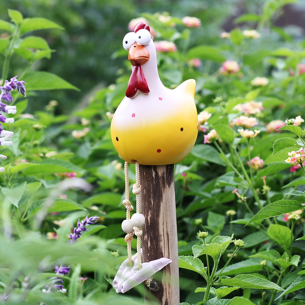 Chicken Garden Decor Statues Sculptures Decoration Home Animal Funny Resin Figurines Garden Plug Pottery Figure Ornaments 2025 - $14.99 –P10