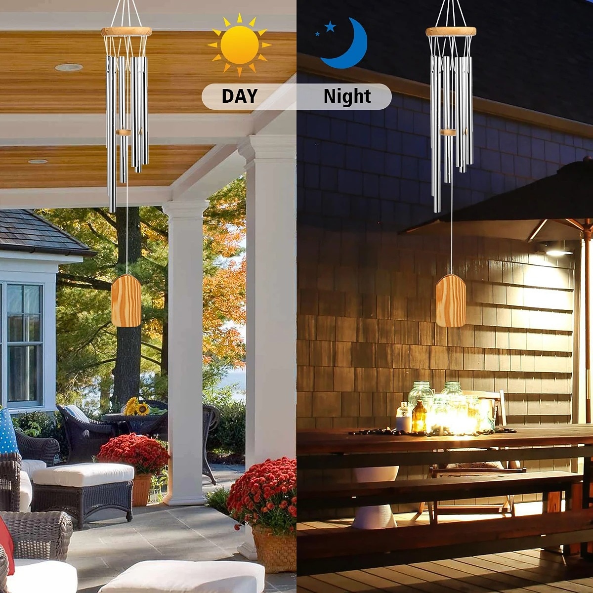 Wind Chimes with 6 Aluminum Tubes Wooden Wind Bell Memorial Wind Chimes Best Gift Chimes Decor for Garden Patio Outdoor Hanging Decor 2026 - $19.99 –P9