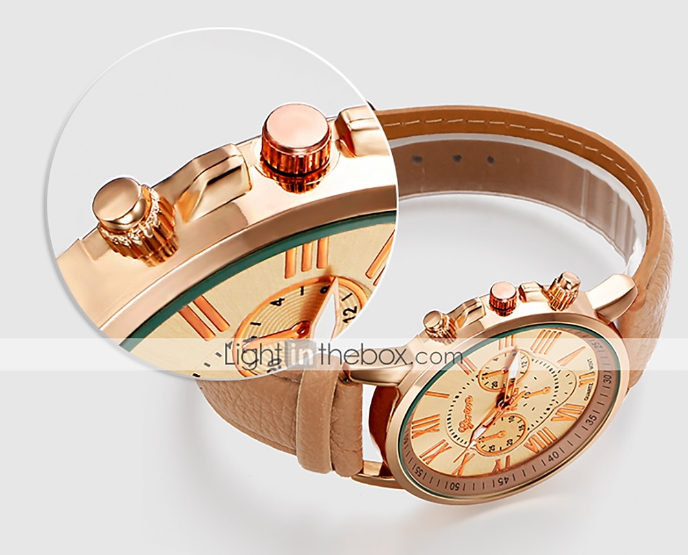 Geneve Naisten Kvartsikellot Ulkoilu Arkikello Rannekello Analoginen VEDENPITÄVÄ Nahkahihna Katsella 2025 - $11.99 –P9