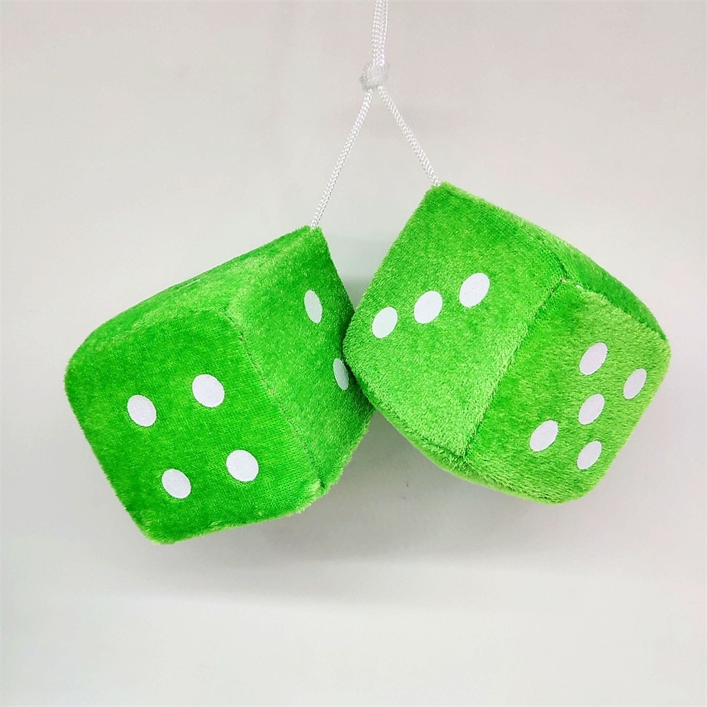 1Pair Car Pendant Interior Hanging Rearview Mirrors Short Plush Fuzzy Dice 2.75inc Plush Car Decorative Hanging Mirror Fuzzy Dice Lucky Hanging Accessories 2025 - $11.99 –P11