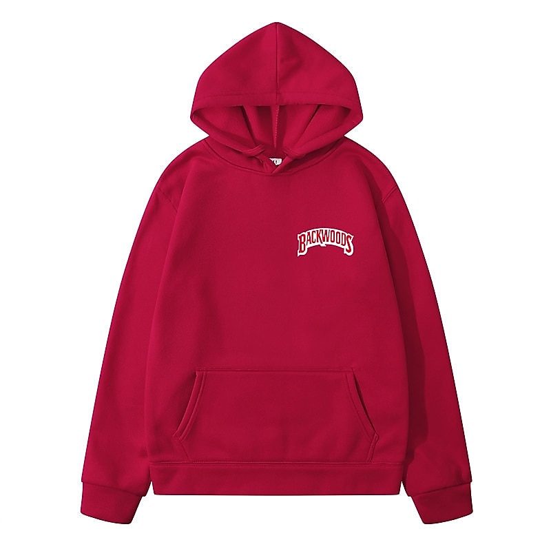 Per uomo Lettera Felpa con Cappuccio Felpe con cappuccio Felpa Cool Casual Essenziale Manica Lunga Con Cappuccio Uscire Scarlet prima e dopo Grande rosso prima di grande Grande rosso prima piccolo del 2026 a $30.99 –P13