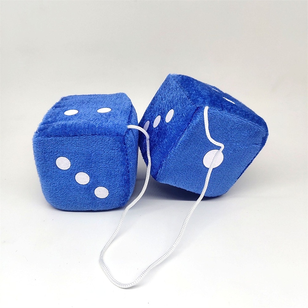 1Pair Car Pendant Interior Hanging Rearview Mirrors Short Plush Fuzzy Dice 2.75inc Plush Car Decorative Hanging Mirror Fuzzy Dice Lucky Hanging Accessories 2025 - $11.99 –P10