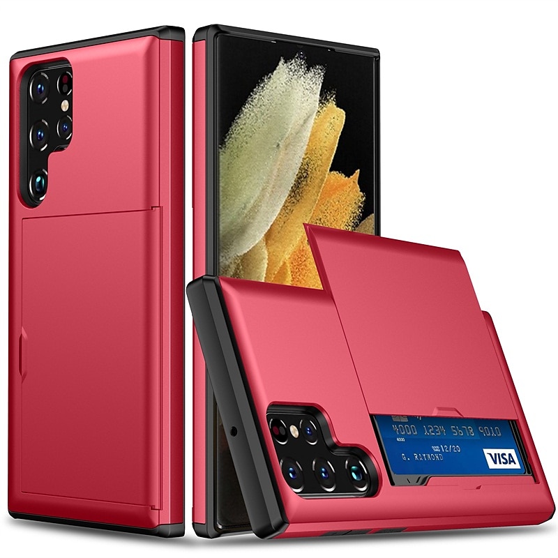 Custodia per telefono per Samsung Galaxy S24 S23 S22 S21 S20 Plus Ultra Note 20 Ultra 10 Plus S10 S9 Plus S25 Ultra retro con supporto per schede antipolvere antiurto TPU colorata solida del 2025 a $15.99 –P10
