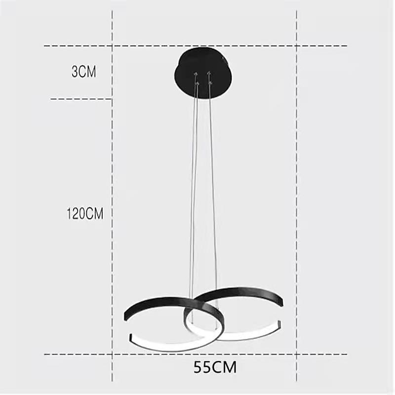 55cm led dimmerabile lampadario nordico nero oro lampadario alluminio sputnik finiture verniciate led stile nordico 220-240v del 2025 a $399.99 –P4