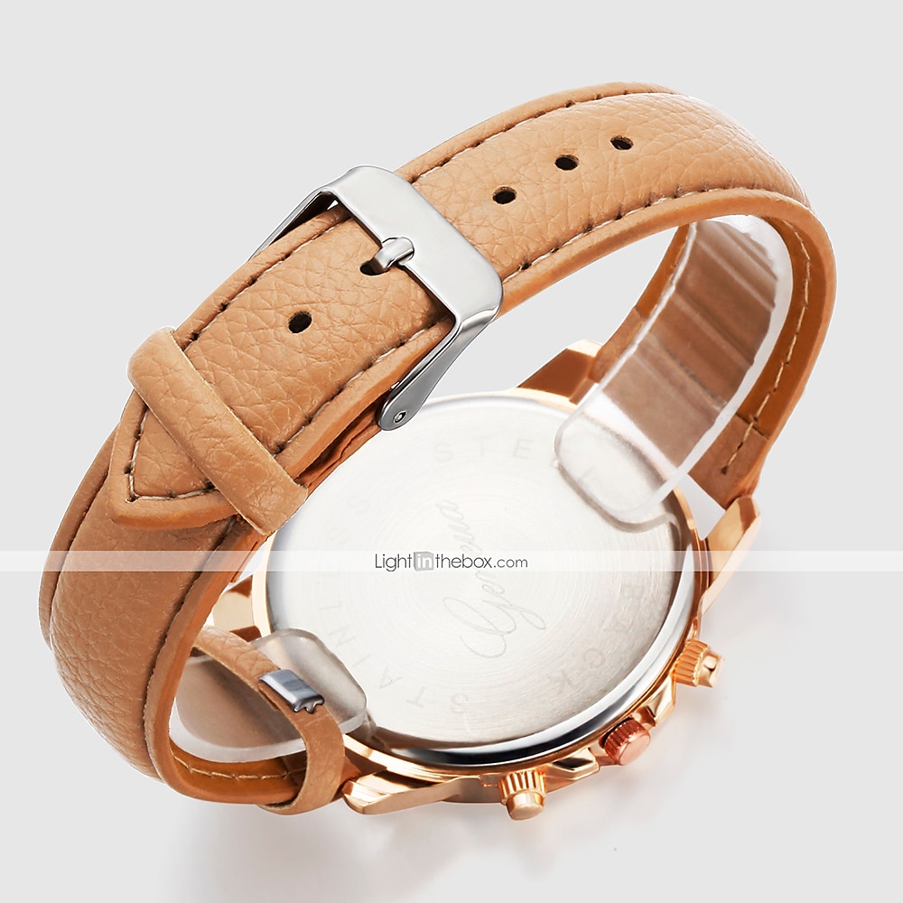 Geneve Naisten Kvartsikellot Ulkoilu Arkikello Rannekello Analoginen VEDENPITÄVÄ Nahkahihna Katsella 2025 - $11.99 –P7