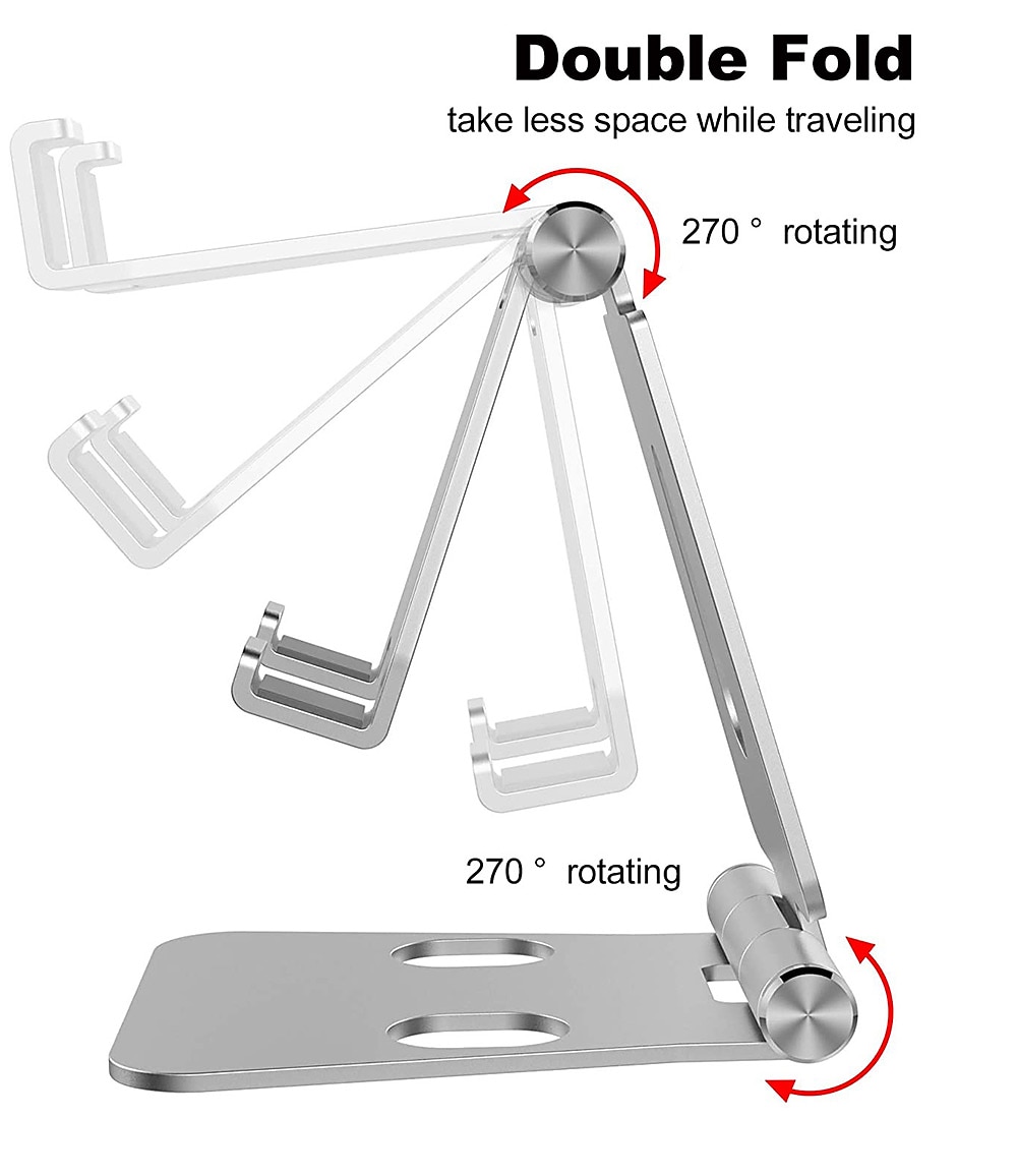 Cell Phone Stand Holder, Fully Foldable, Adjustable Desktop Phone Holder Cradle Dock Compatible with All Cell Phone Model iPhone Samsung Galaxy Nintendo Switch Tablets 2025 - $17.99 –P3