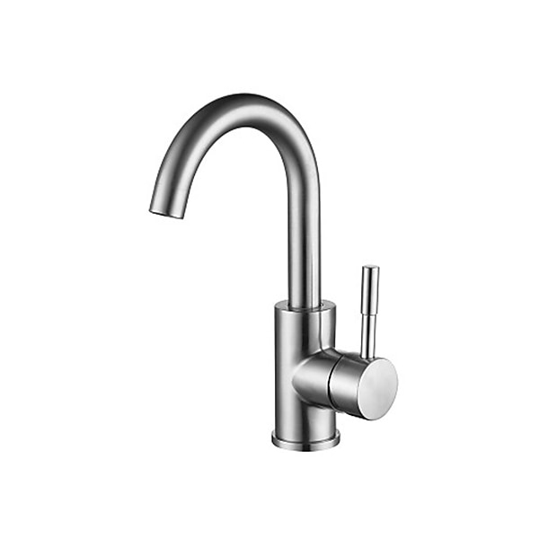 Robinet d'évier de salle de bain en acier inoxydable brossé robinets de bain poignée unique un trou réglable eau froide et chaude de 2025 ? $56.99 –P4