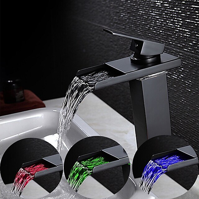 rubinetto da bagno con maniglia singola, rubinetti per vasca da bagno monoforo in bronzo lucidato a olio/cascata/centrale, rubinetto per lavabo in ottone con acqua calda e fredda del 2025 a $129.99 –P2