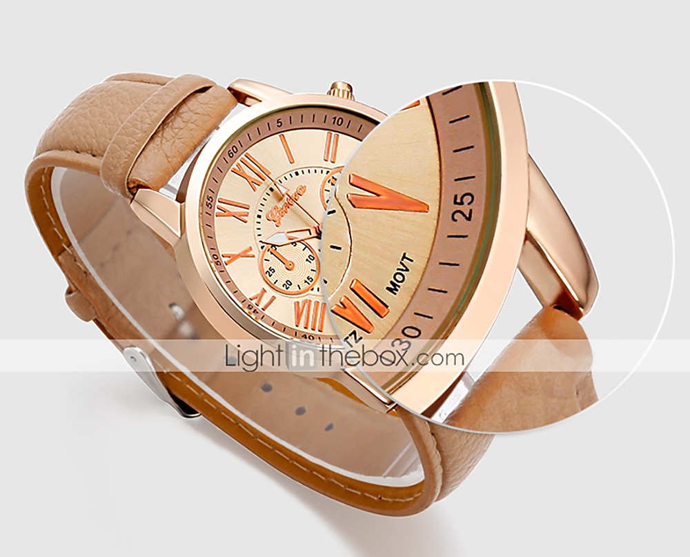 Geneve Naisten Kvartsikellot Ulkoilu Arkikello Rannekello Analoginen VEDENPITÄVÄ Nahkahihna Katsella 2025 - $11.99 –P3