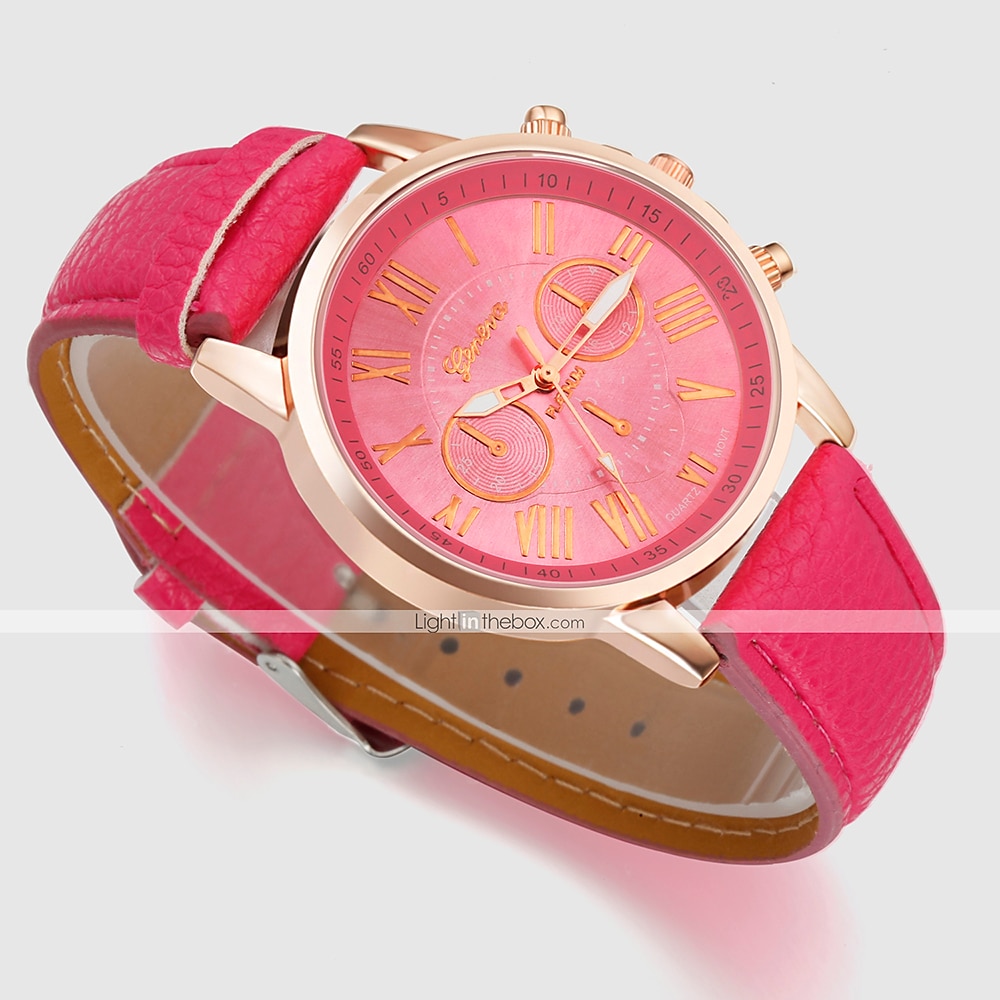 Geneve Naisten Kvartsikellot Ulkoilu Arkikello Rannekello Analoginen VEDENPITÄVÄ Nahkahihna Katsella 2025 - $11.99 –P18