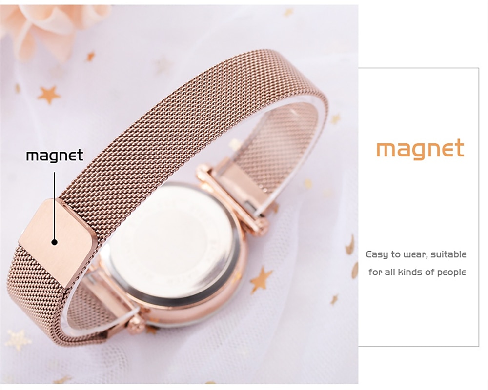 Women's Fashion Starry Sky Watches Magnet Buckle Mesh Belt Diamond Quartz Watch Women Dress Clock Quartz Watch for Women Analog Quartz Casual Alloy 2025 - $13.99 –P12