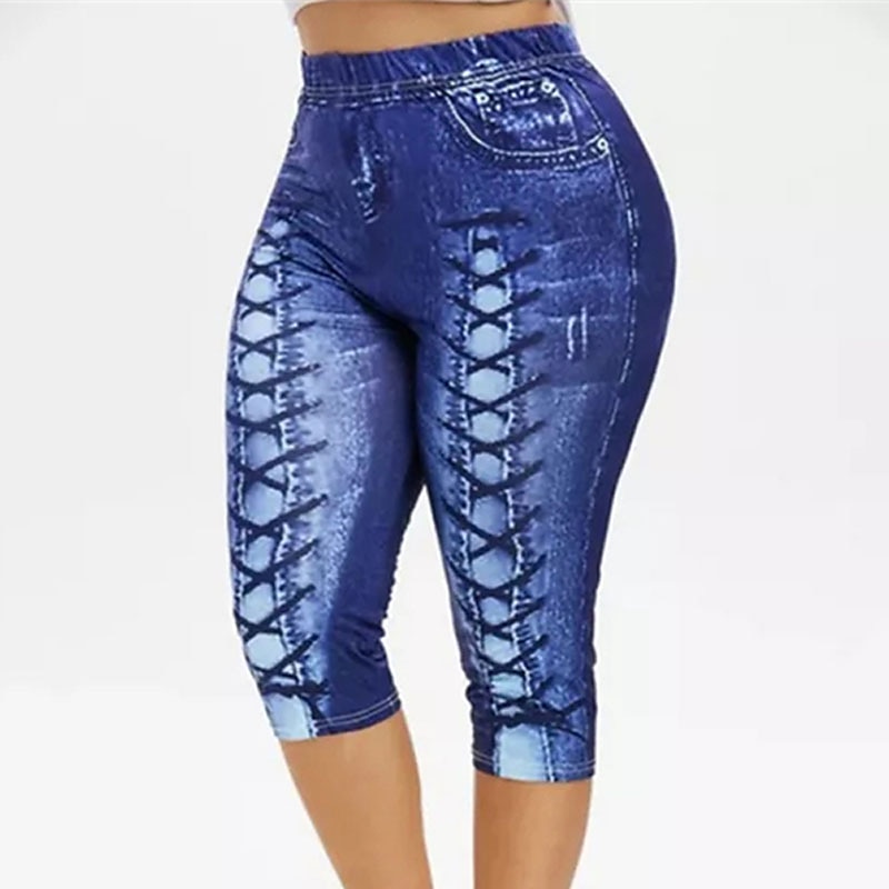 Pantalones de mezclilla de cintura degradada de talla alta para mujer,  pantalones largos de mezclilla regulares de talla grande (azul-2, XL)