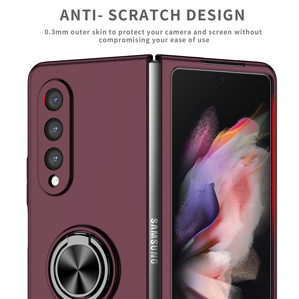 Phone Case For Samsung Galaxy Z Fold 6 Z Fold 5 Z Fold 4 Z Fold 3 Z Fold 2 Z Fold Full Body Case Flip Ring Holder Dustproof Solid Colored TPU 2025 - $13.99 –P6