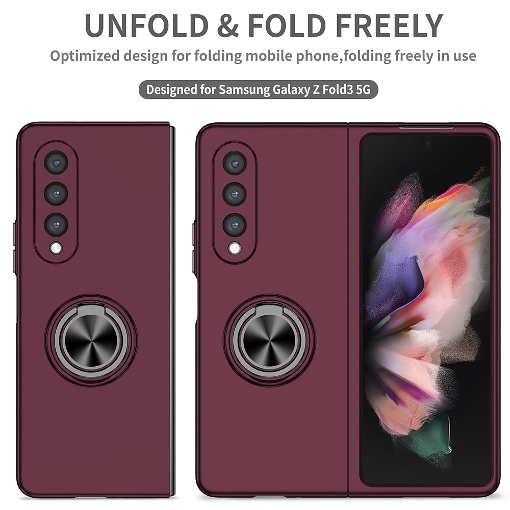 Phone Case For Samsung Galaxy Z Fold 6 Z Fold 5 Z Fold 4 Z Fold 3 Z Fold 2 Z Fold Full Body Case Flip Ring Holder Dustproof Solid Colored TPU 2025 - $13.99 –P5