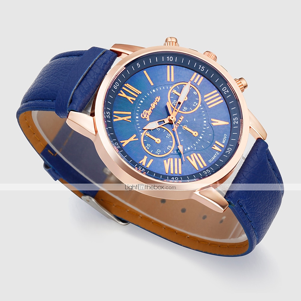 Geneve Naisten Kvartsikellot Ulkoilu Arkikello Rannekello Analoginen VEDENPITÄVÄ Nahkahihna Katsella 2025 - $11.99 –P16