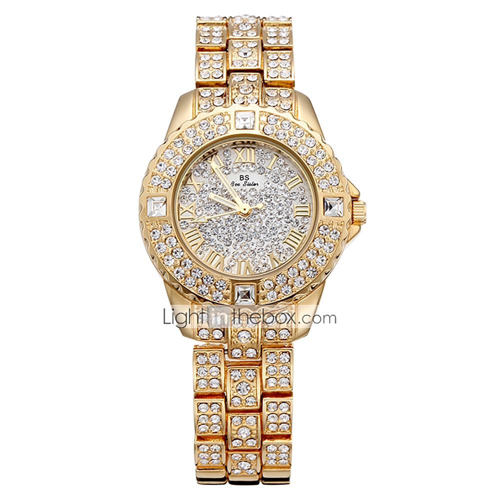 Irmã abelha Feminino Relógios de Quartzo Diamante Cronógrafo Moda Relógio de Pulso IMPERMEÁVEL Decoração Correia de Aço Inoxidável Assista de 2025 por $31.99 –P14