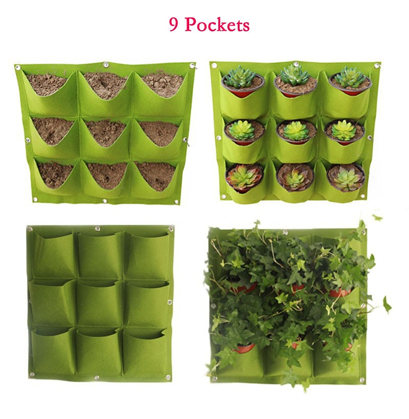 9 Pockets Vertical Garden Grow Bags Plant Wall Hanging Planting Pots Green Black Grow Planter Vegetable Gardening Supplies 2026 - $11.99 –P1