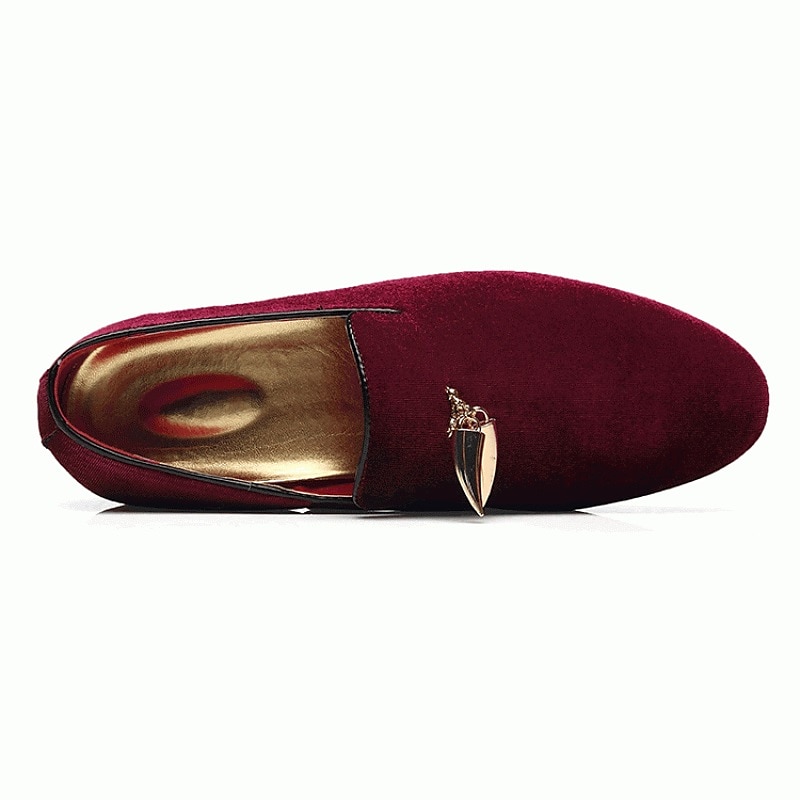 Men's Dress Loafers & Slip-Ons Shoes Plus Size Business British Party & Evening Velvet Shoes Black Red Royal Blue Summer Spring 2025 - $64.99 –P3