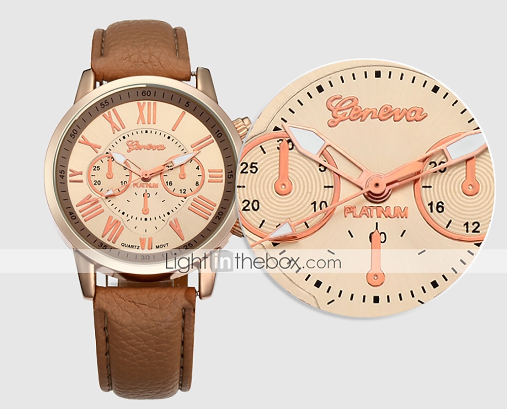 Geneve Naisten Kvartsikellot Ulkoilu Arkikello Rannekello Analoginen VEDENPITÄVÄ Nahkahihna Katsella 2025 - $11.99 –P2