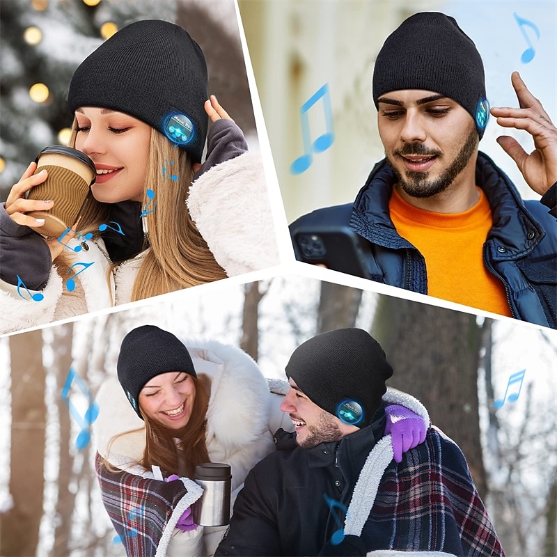 Sleep Headphones Bluetooth Beanie Stereo Knit Music Hat with Bluetooth 5.0 Wireless Hats Headphone Upgraded Men Women Knit Bluetooth Beanie Suitable for Outdoor Sports Valentine's Day Gift 2026 - $22.99 –P4