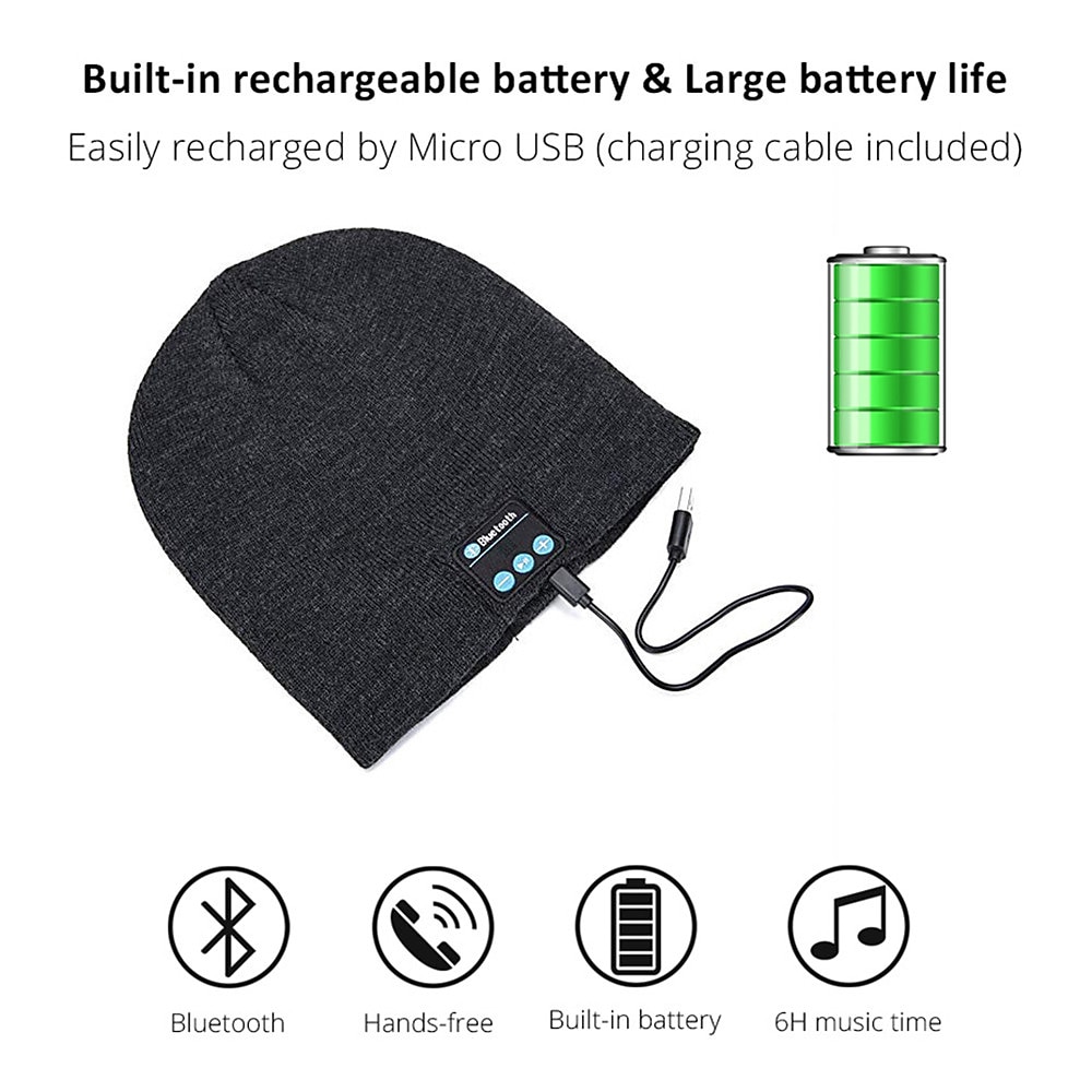 Sleep Headphones Stereo Bluetooth Wireless Smart Beanie Headset Musical Knit Headphone Speaker Hat Speakerphone Cap Music & Hands-Free Talking Built-in Mic 2025 - $17.99 –P3