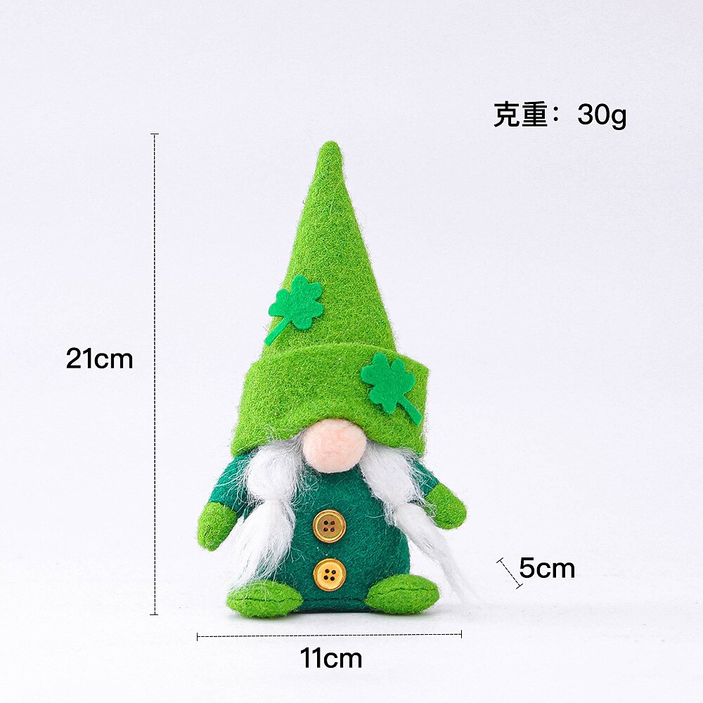 NUOBESTY St Patricks Day Gnome Decoration Plush Gnome Tomte Swedish Tomte Scandinavian Gnomes Tomte Nordic Gnome Figurine Holiday Elf Ornament for Home Fireplace Desktop Green 2pcs
