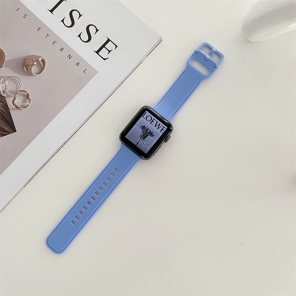 1 Pcs Smart Watch Band For Apple Iwatch Apple Watch Series 7 Se 6 5 4 3 2 1 Elastic Band Silicone Elastic Stretchy Solid Color Replacement Wrist Strap 38 40 41mm 42 44 45mm 22 7 99