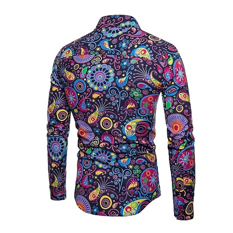 Bărbați Imprimeu Paisley Tribal Cămașă Cămașă Boho Camașă cu nasturi Manșon Lung Epocă Modă Șic Stradă Zilnic Plajă Concediu Primavara vara Toamna iarna Guler Pătrat Imprimeu Galben Roșu-aprins 2026 - $28.99 –P3