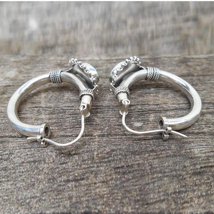 long rui vente chaude un n mode boucles d'oreilles turquoise rétro style boho boucles d'oreilles ovales de 2025 ? $2.49 –P2