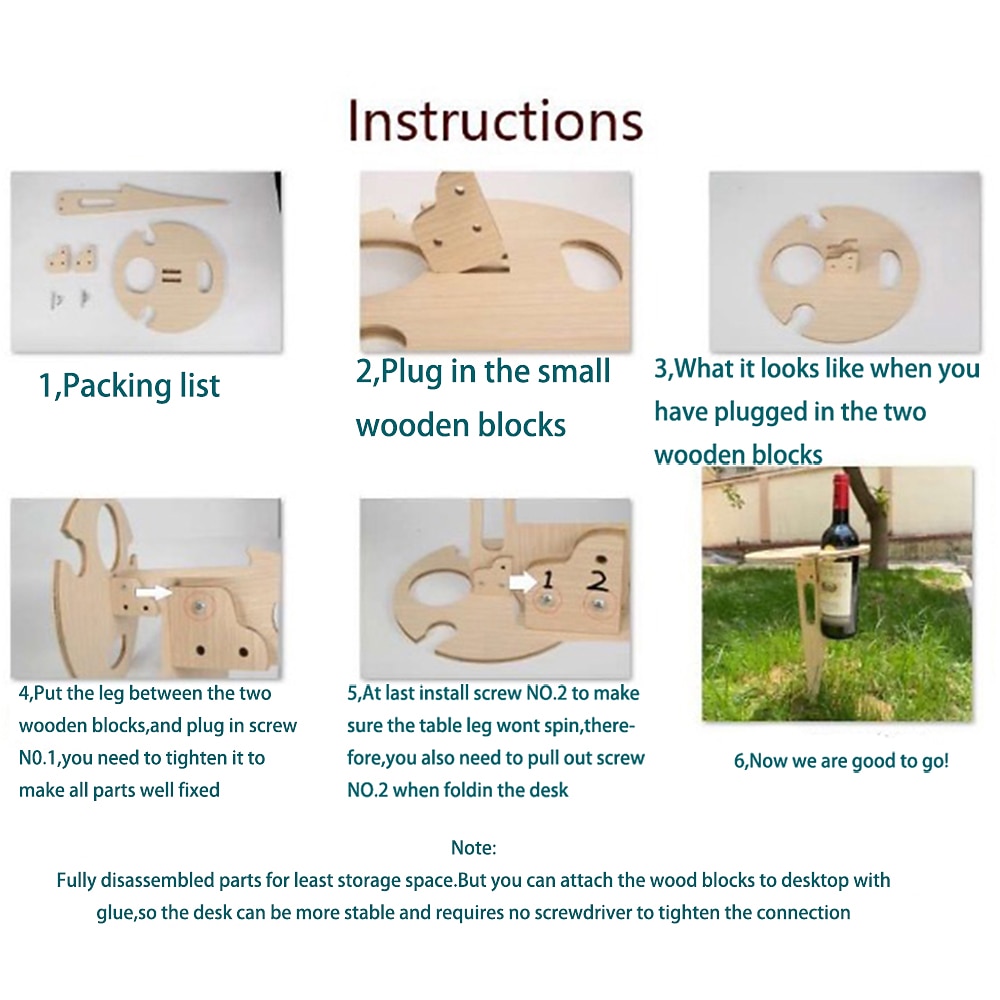wijntafel voor buiten, opvouwbare staak voor wijntafel, picknicktafel voor buitenwijn, draagbare wijnglazen en flessenhouder, dienblad voor snack- en kaashouder voor kamperen in de achtertuin, strand, houten wijnrek 2026 - $20.99 –P1