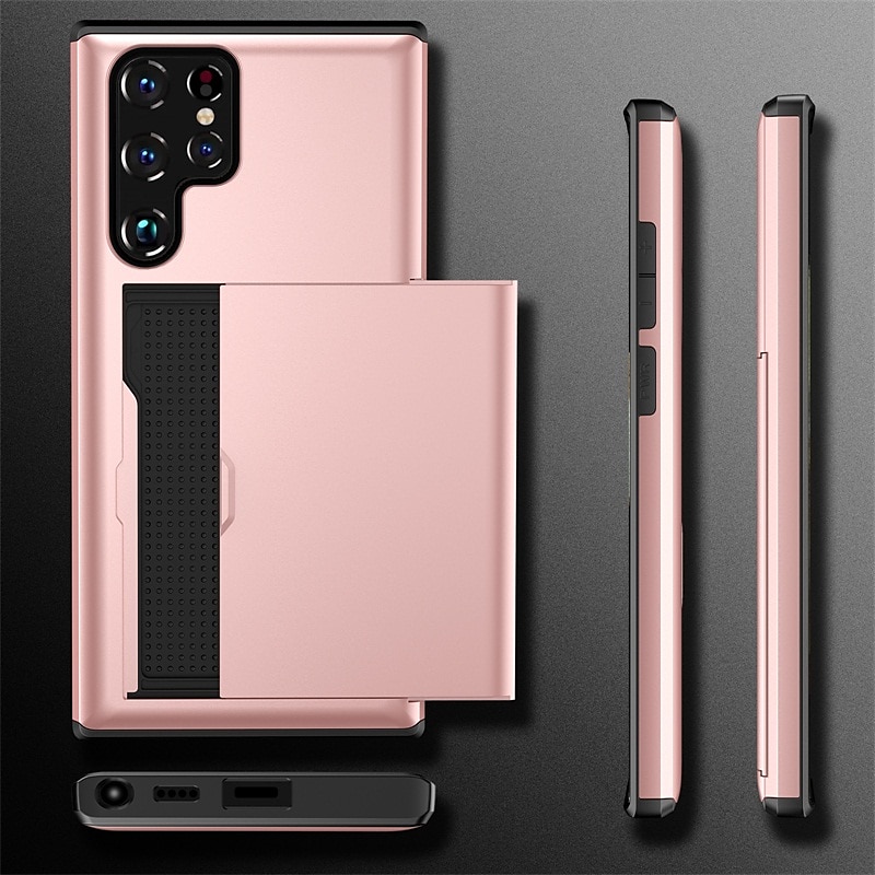 Custodia per telefono per Samsung Galaxy S24 S23 S22 S21 S20 Plus Ultra Note 20 Ultra 10 Plus S10 S9 Plus S25 Ultra retro con supporto per schede antipolvere antiurto TPU colorata solida del 2025 a $15.99 –P7