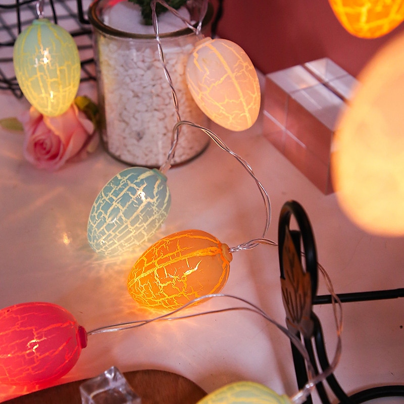 Easter Egg String Lights LED Fairy Light 1.5m 10LEDs Cracked Egg Garland Light Battery Powered Christmas Family Party Holiday Decoration 2025 - $10.49 –P5