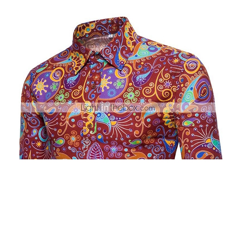Bărbați Imprimeu Paisley Tribal Cămașă Cămașă Boho Camașă cu nasturi Manșon Lung Epocă Modă Șic Stradă Zilnic Plajă Concediu Primavara vara Toamna iarna Guler Pătrat Imprimeu Galben Roșu-aprins 2026 - $28.99 –P4