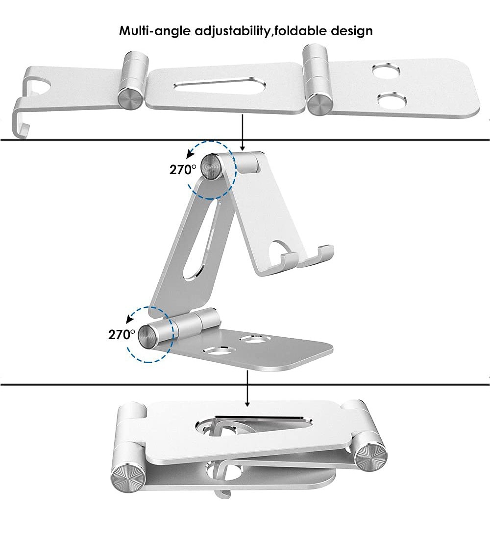 Cell Phone Stand Holder, Fully Foldable, Adjustable Desktop Phone Holder Cradle Dock Compatible with All Cell Phone Model iPhone Samsung Galaxy Nintendo Switch Tablets 2025 - $17.99 –P4