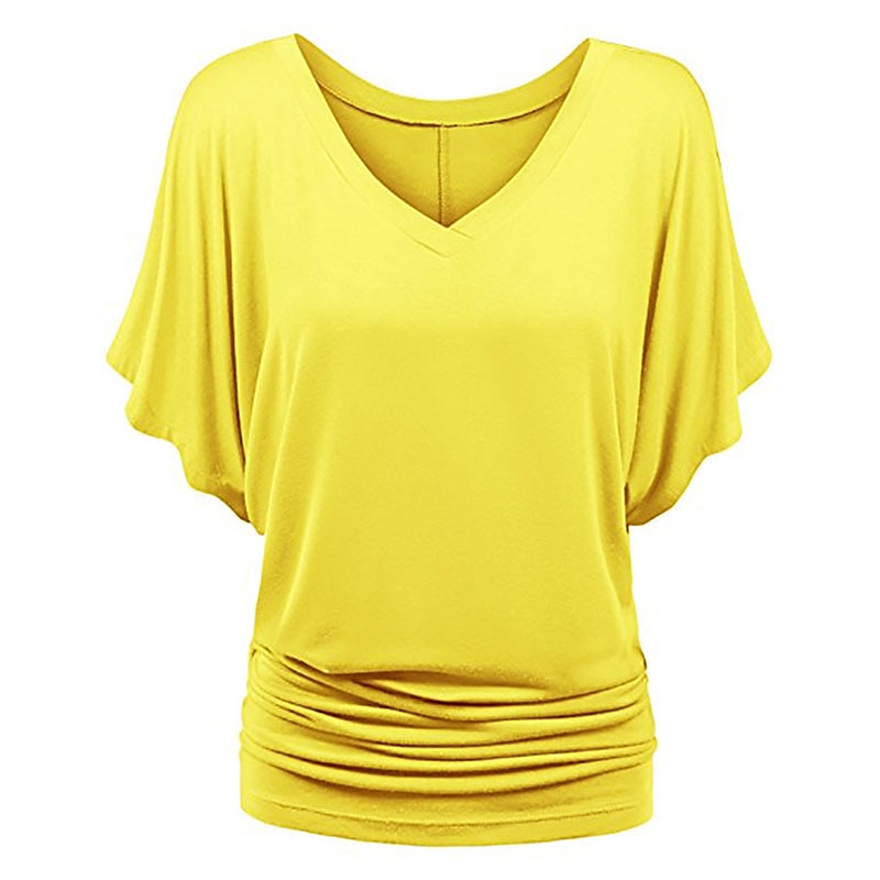 tricou de damă plus mărime tricou visiniu îmbrăcăminte de stradă ocazional preppy mânecă liliac cu mânecă cu jumătate de mânecă obișnuit topuri obișnuite cu gât în v ieșiri zilnic în weekend negru 2025 - $15.99 –P12