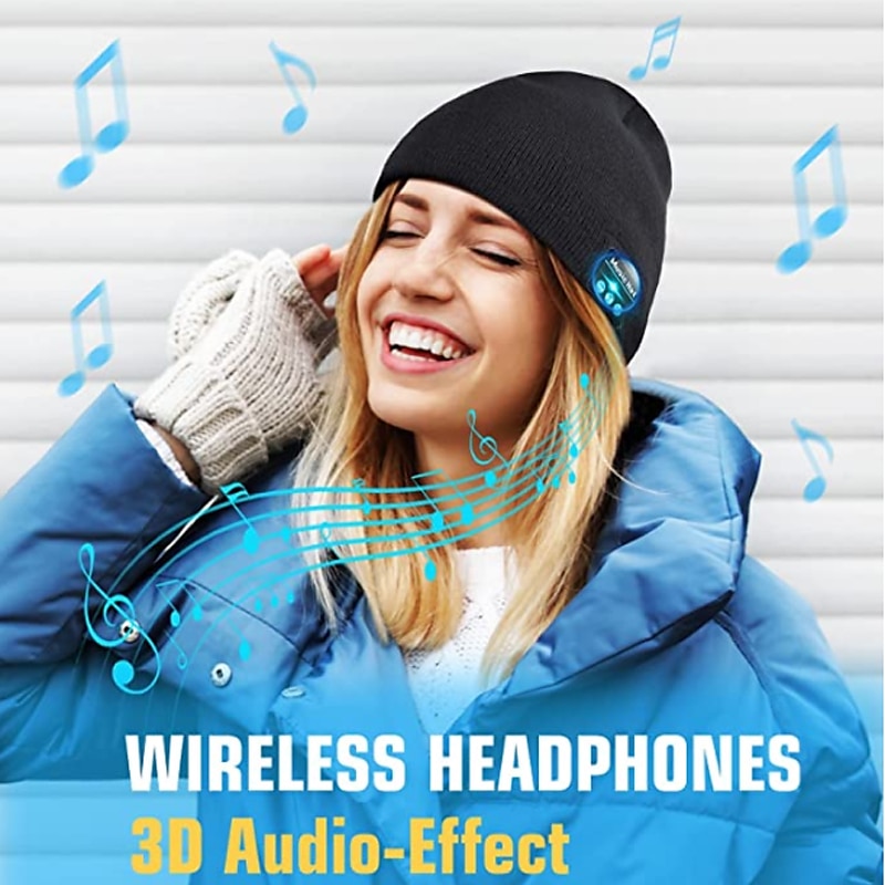 Sleep Headphones Bluetooth Beanie Stereo Knit Music Hat with Bluetooth 5.0 Wireless Hats Headphone Upgraded Men Women Knit Bluetooth Beanie Suitable for Outdoor Sports Valentine's Day Gift 2026 - $22.99 –P2
