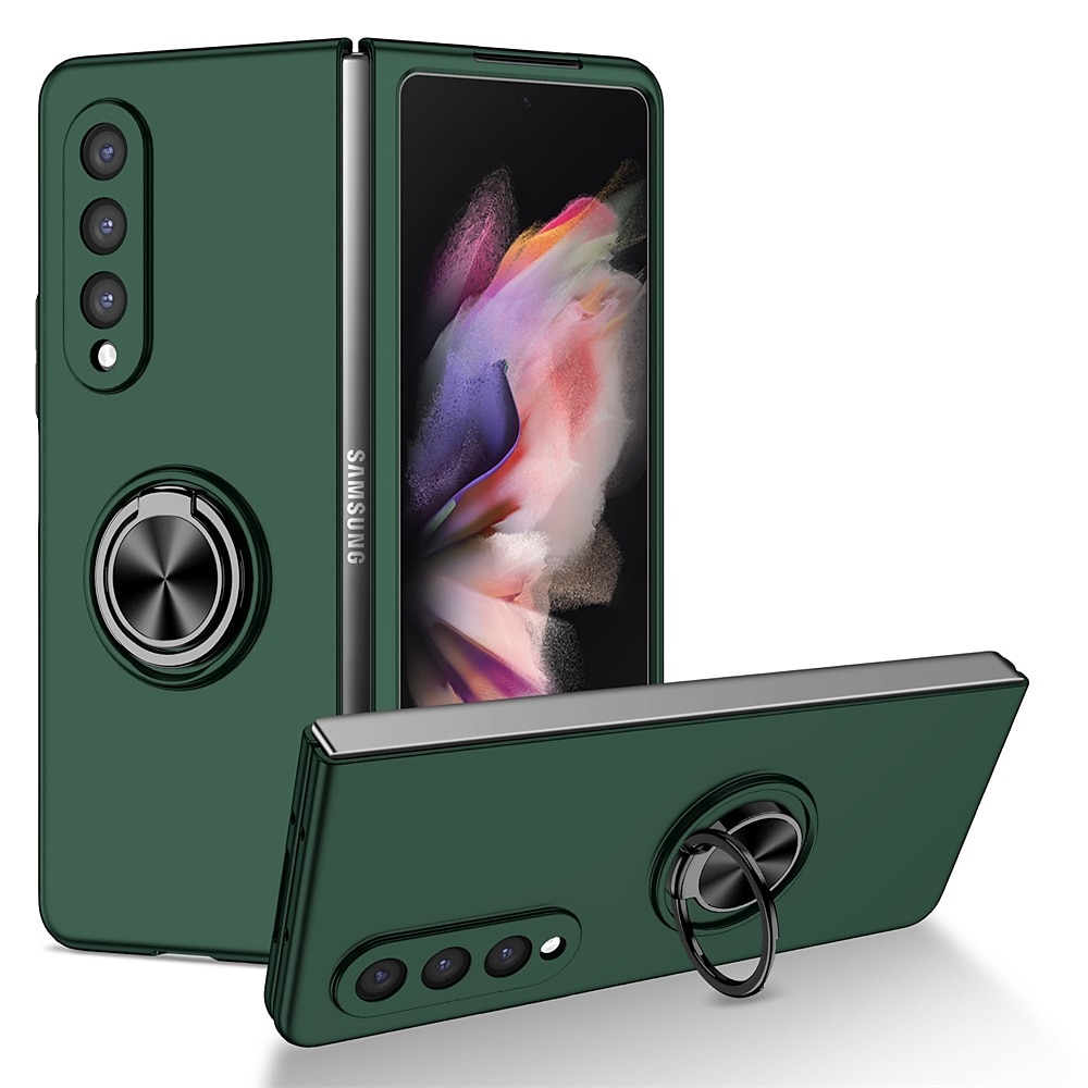 Phone Case For Samsung Galaxy Z Fold 6 Z Fold 5 Z Fold 4 Z Fold 3 Z Fold 2 Z Fold Full Body Case Flip Ring Holder Dustproof Solid Colored TPU 2025 - $13.99 –P16