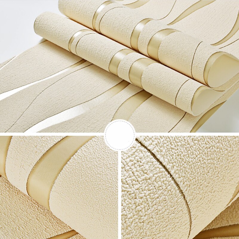 Solid Color Strip Wallpaper Wall Covering Brick Flocking Non Woven Home Décor for Living Room Bedroom Background 1000x53cm/393.7''x20.87'' 2025 - $47.99 –P6