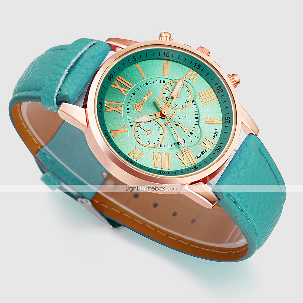 Geneve Naisten Kvartsikellot Ulkoilu Arkikello Rannekello Analoginen VEDENPITÄVÄ Nahkahihna Katsella 2025 - $11.99 –P10