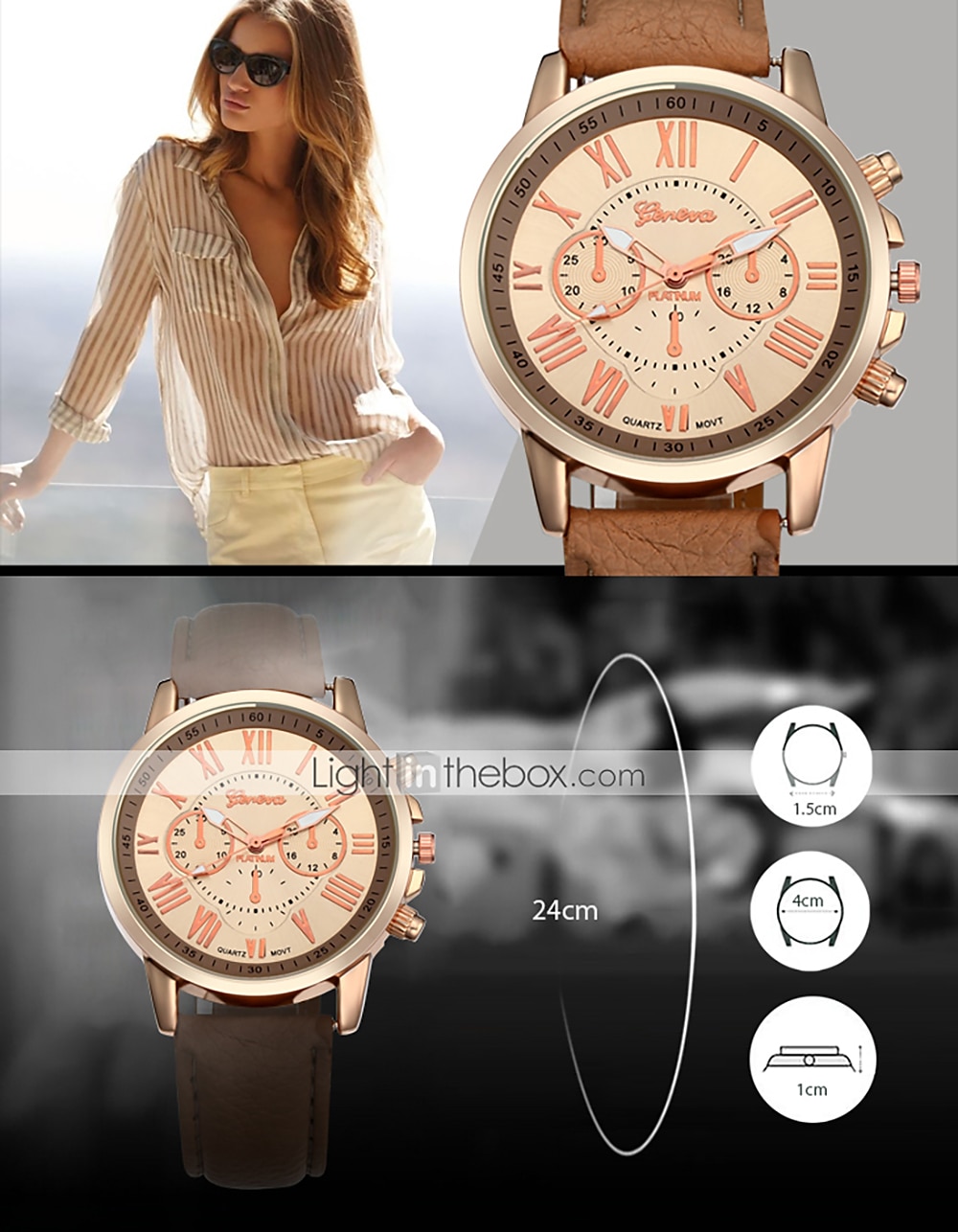 Gift for Women Quartz Watch Outdoor Casual Wristwatch Analog Waterproof Leather Strap Watch 2026 - $13.99 –P1