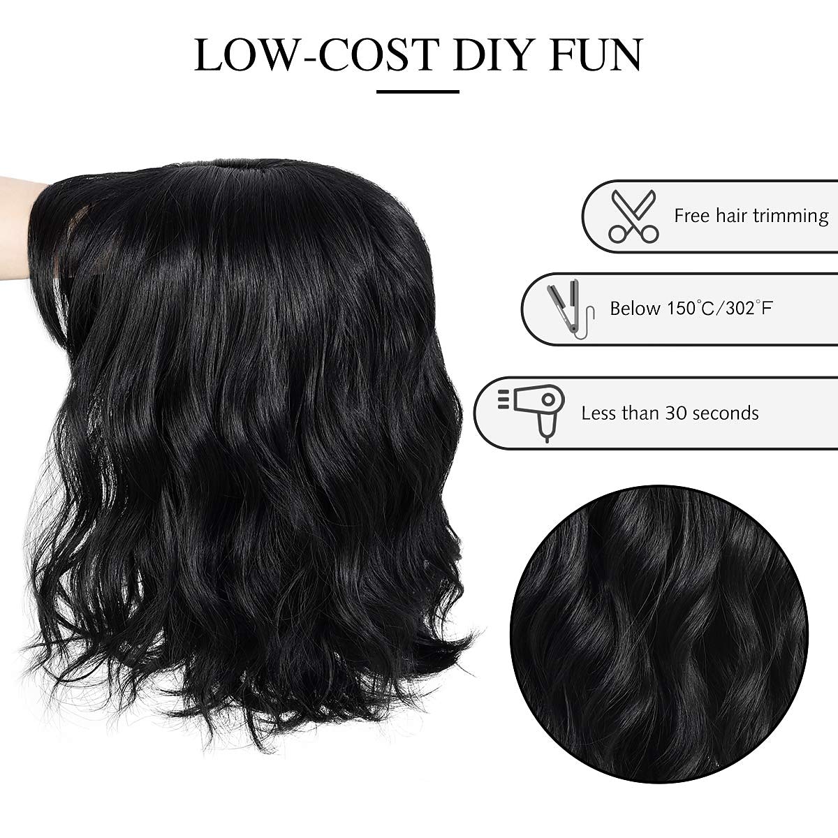 Blue Wigs for Women Wavy Wave Head Wig With Bangs Natural Gradient Purple Wig Synthetic Hair Shoulder Length Short Curly Hair Wig 8inch (about 20cm) Christmas Party Wigs 2026 - $23.99 –P7