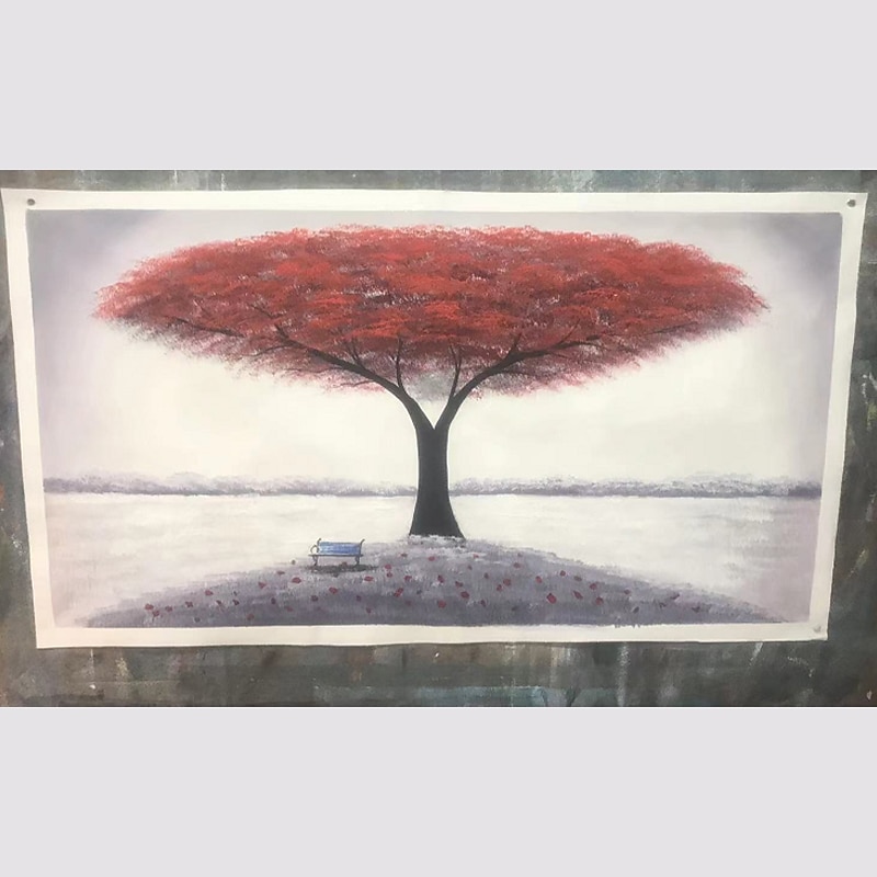 هانغ رسمت النفط الطلاء رسمت باليد أفقي مناظر طبيعية الأزهار / النباتية الحديث بدون إطار داخلي 2025 - $77.99 –P7