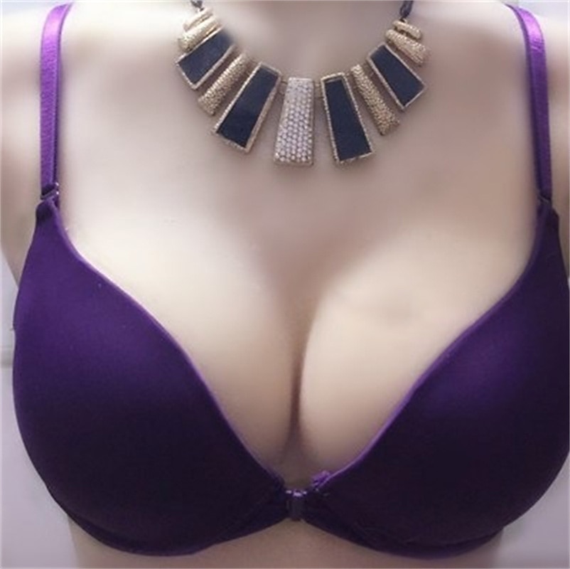 Womens Stripe Underwired Padded Push Up Bra