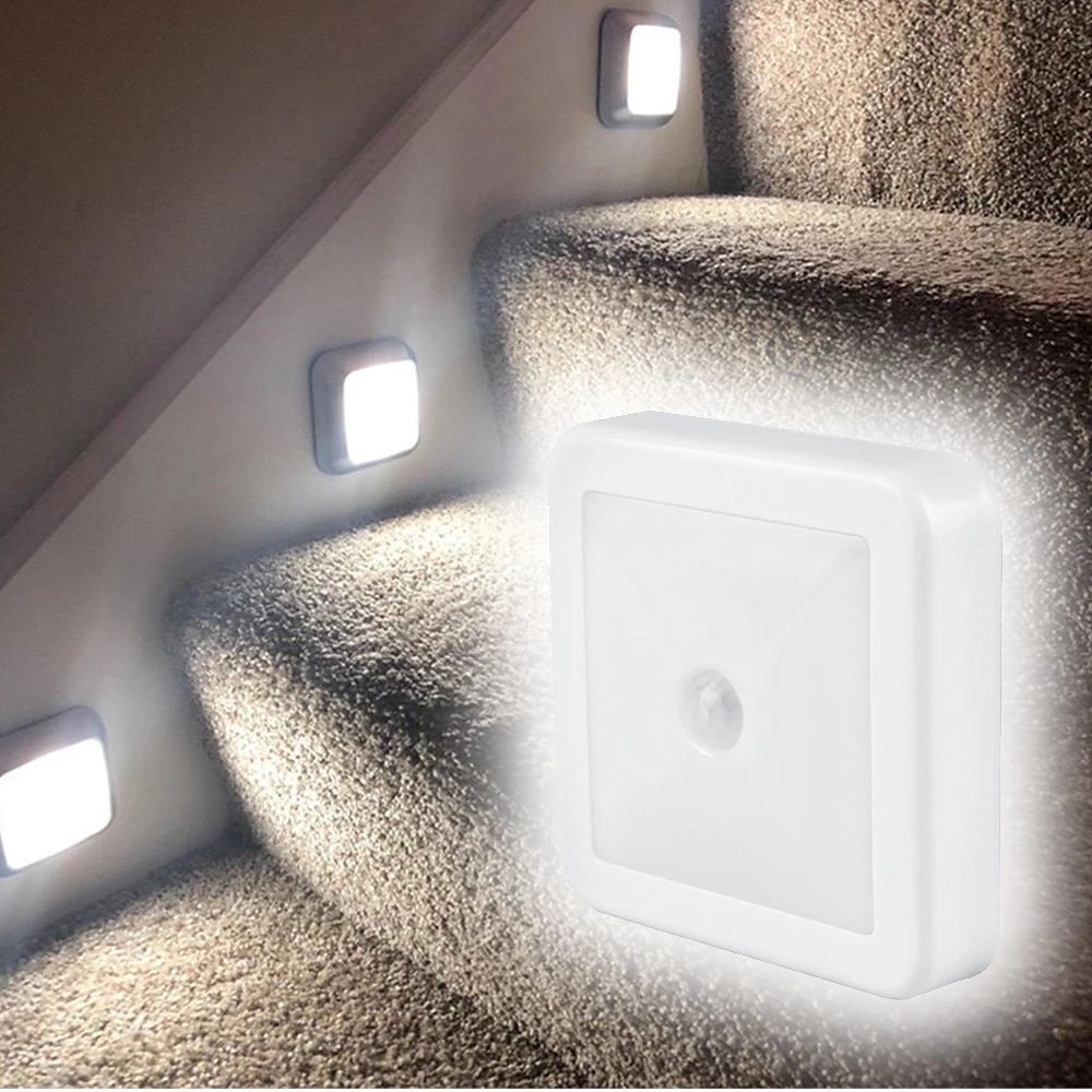 Led lampka nocna czujnik ruchu inteligentna lampka nocna na baterie lampka nocna wc do pokoju przedpokój ścieżka oświetlenie toalety w domu! 2025 - $16.99 –P7