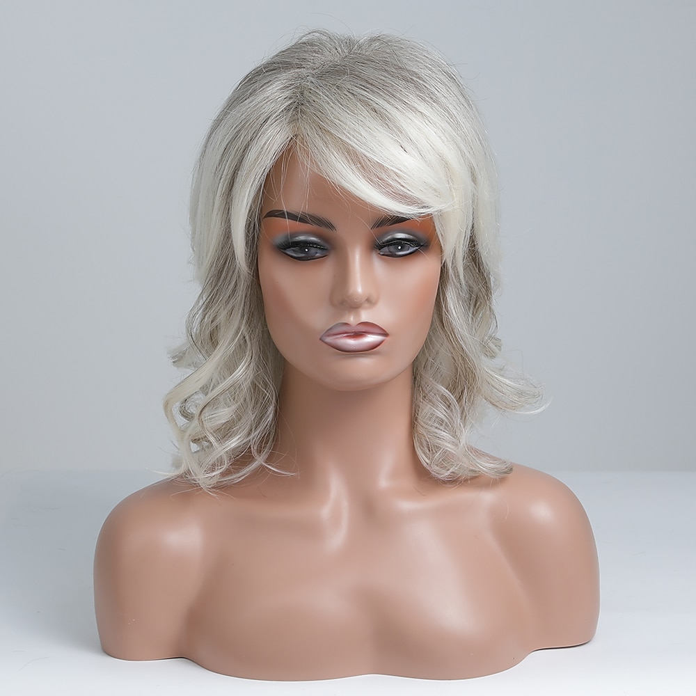 Body Wave Human Hair Wigs with Bangs for White Women 130% Density Full Machine Made None Lace Front Wigs Human Hair #T1B/Grey Wigs with Bangs Short Body Wave Wig 2025 - $93.99 –P2