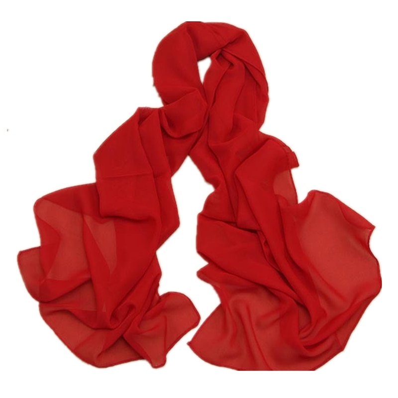 Mujer Bufandas de gasa Fiesta Calle Uso Diario Vino Negro Rasa Bufanda Color puro / Básico / Gasa / Invierno / Primavera / Verano 2025 - $2.49 -P5